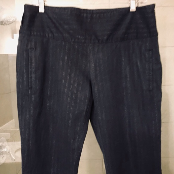 BILL TORNADE Paris Black w/ Silver Metallic Pinstriped High Waisted Side Zipper - Picture 5 of 16